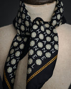 “CHANEL” 90’s-00’s Camellia logo silk scarf