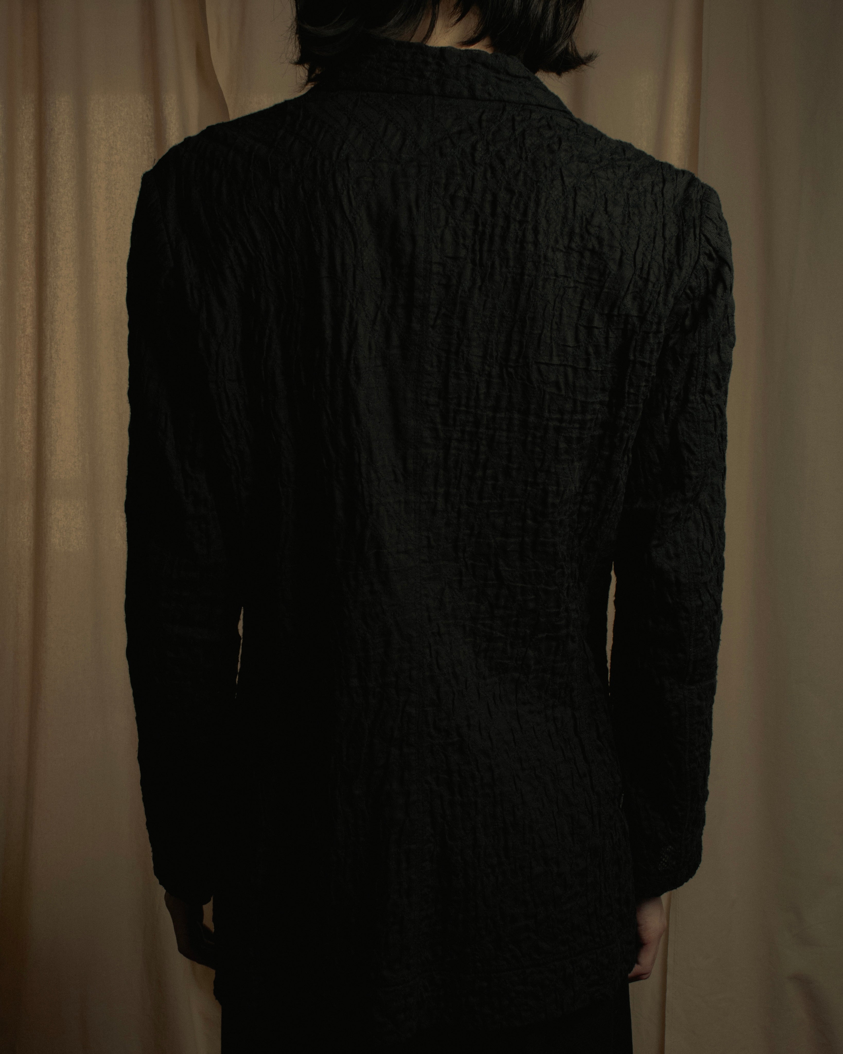 "ISSEY MIYAKE" 98SS Cotton shrunken tailored jacket