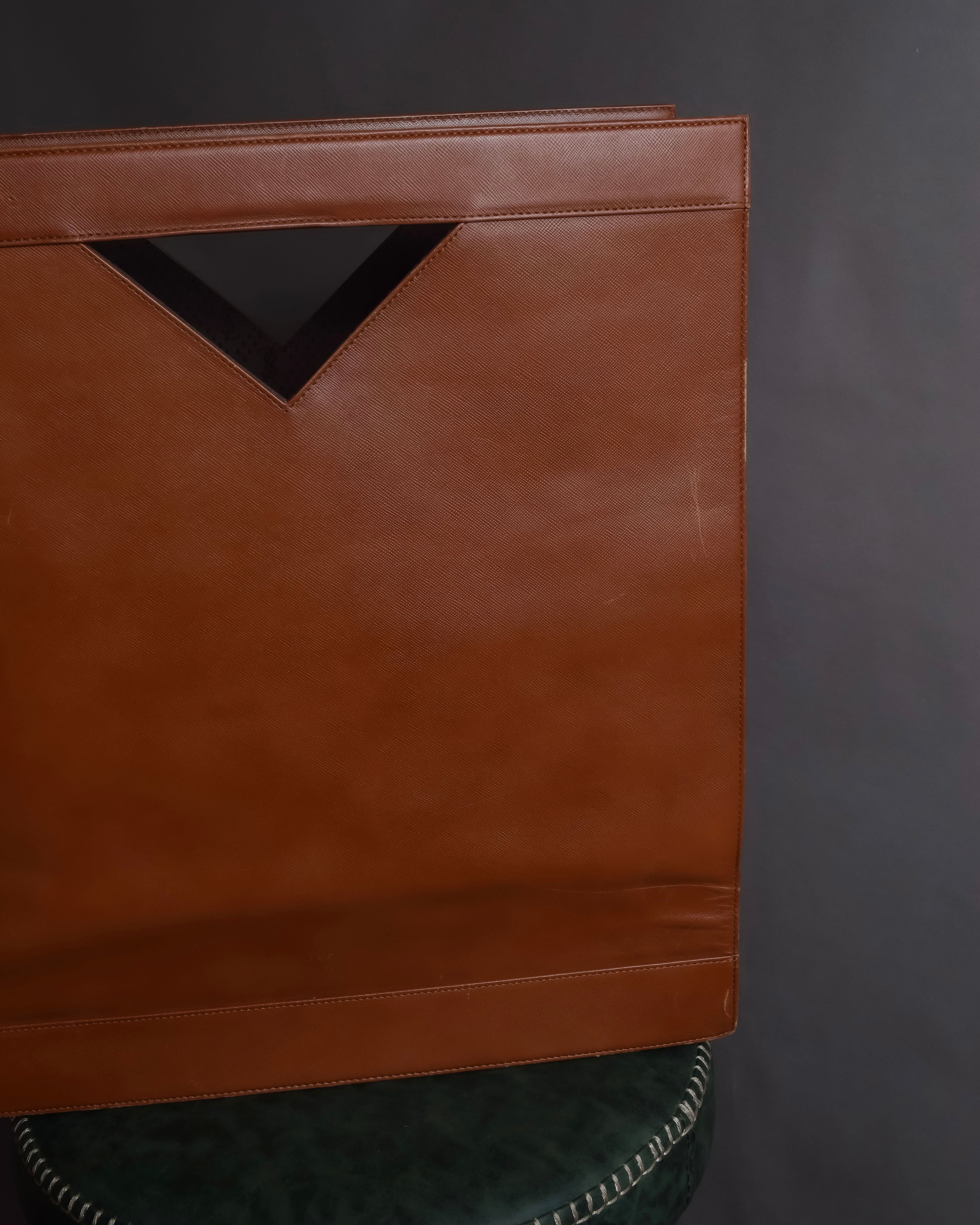 "YVES SAINT LAURENT" Studded Y design open-top leather tote bag