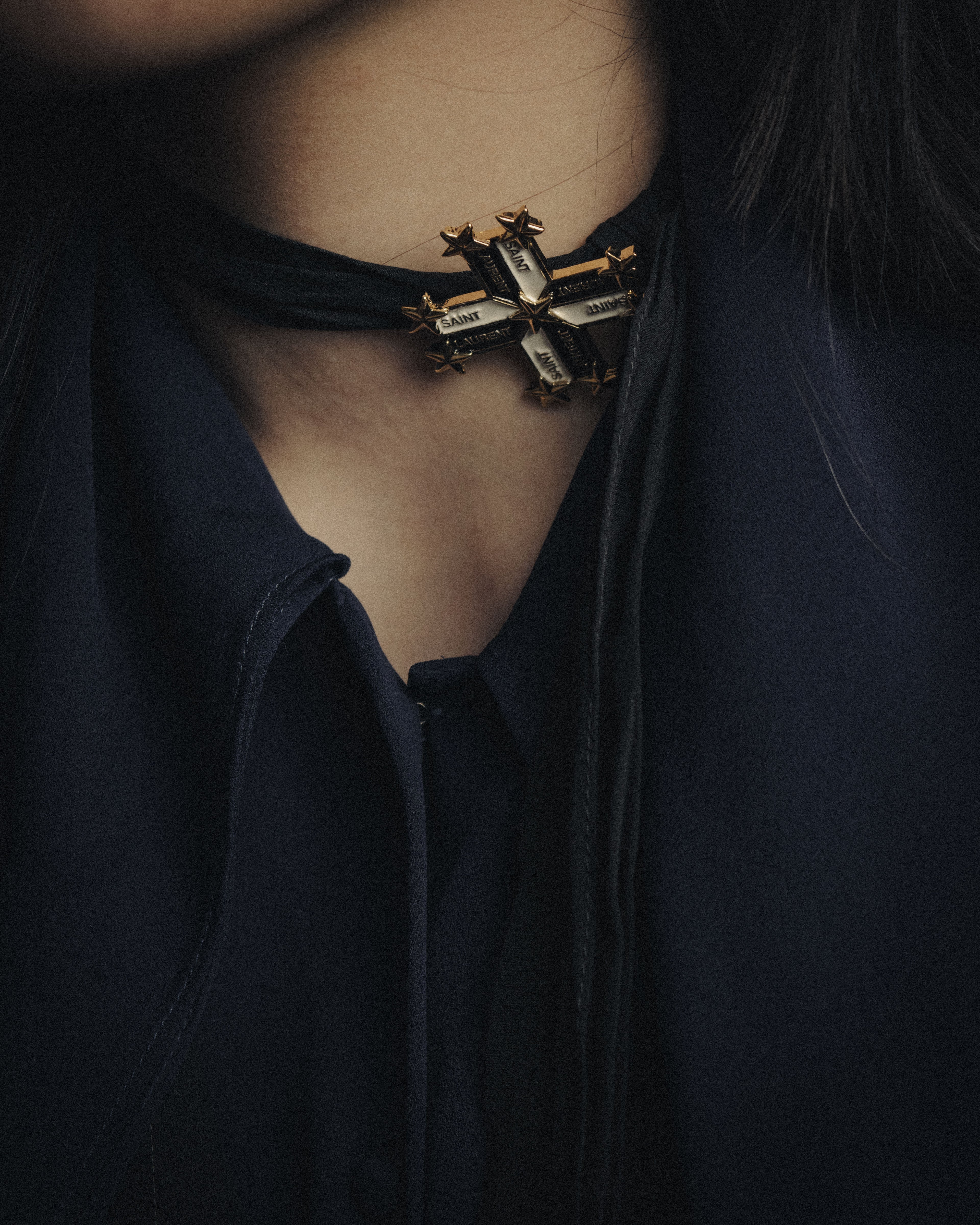 –SPECIAL– “SAINT LAURENT”
2013-2016 Cross star silk ribbon choker