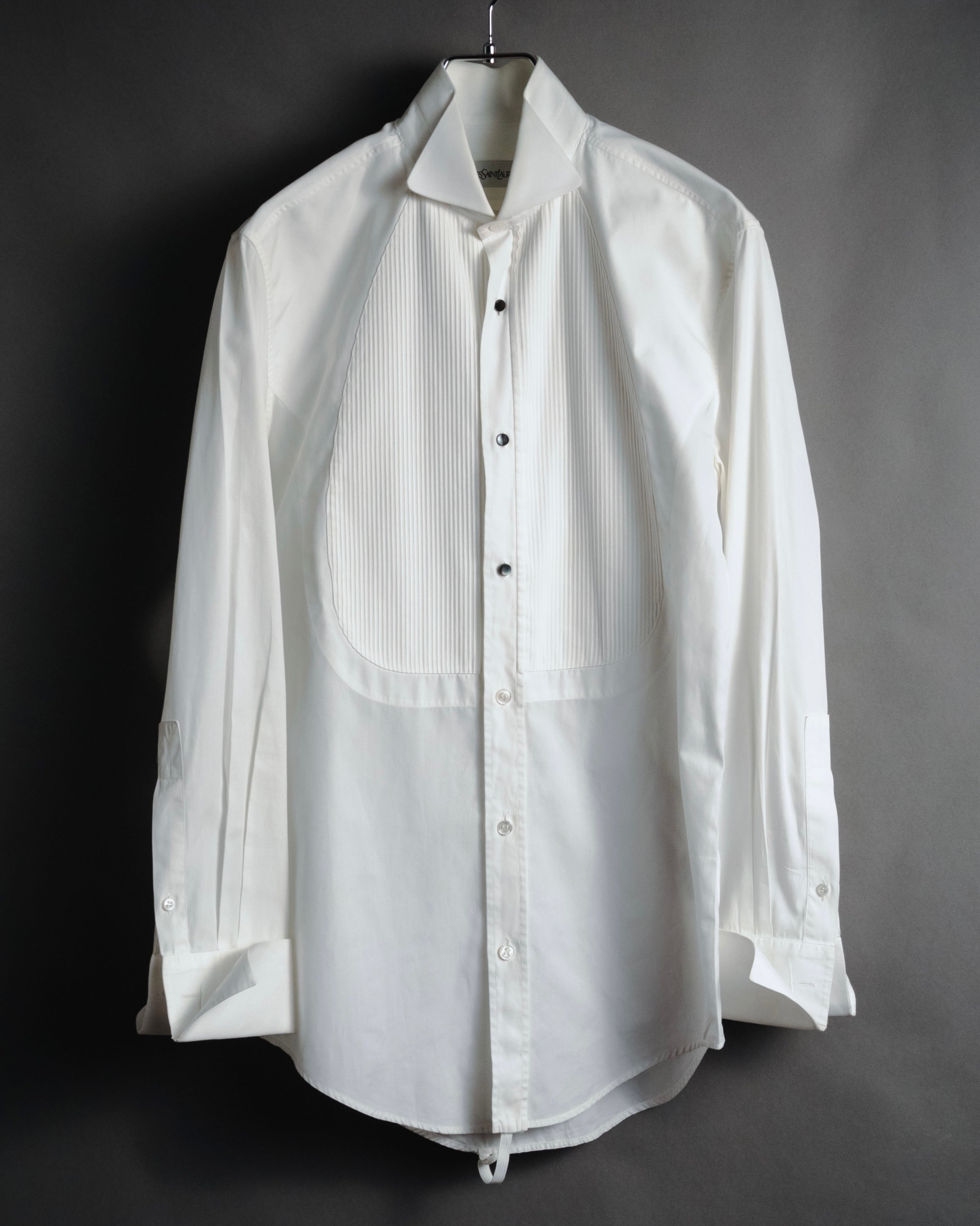 –SPECIAL– "Yves Saint Laurent" 00’s Tuxedo bib-front wing-collar dress shirt