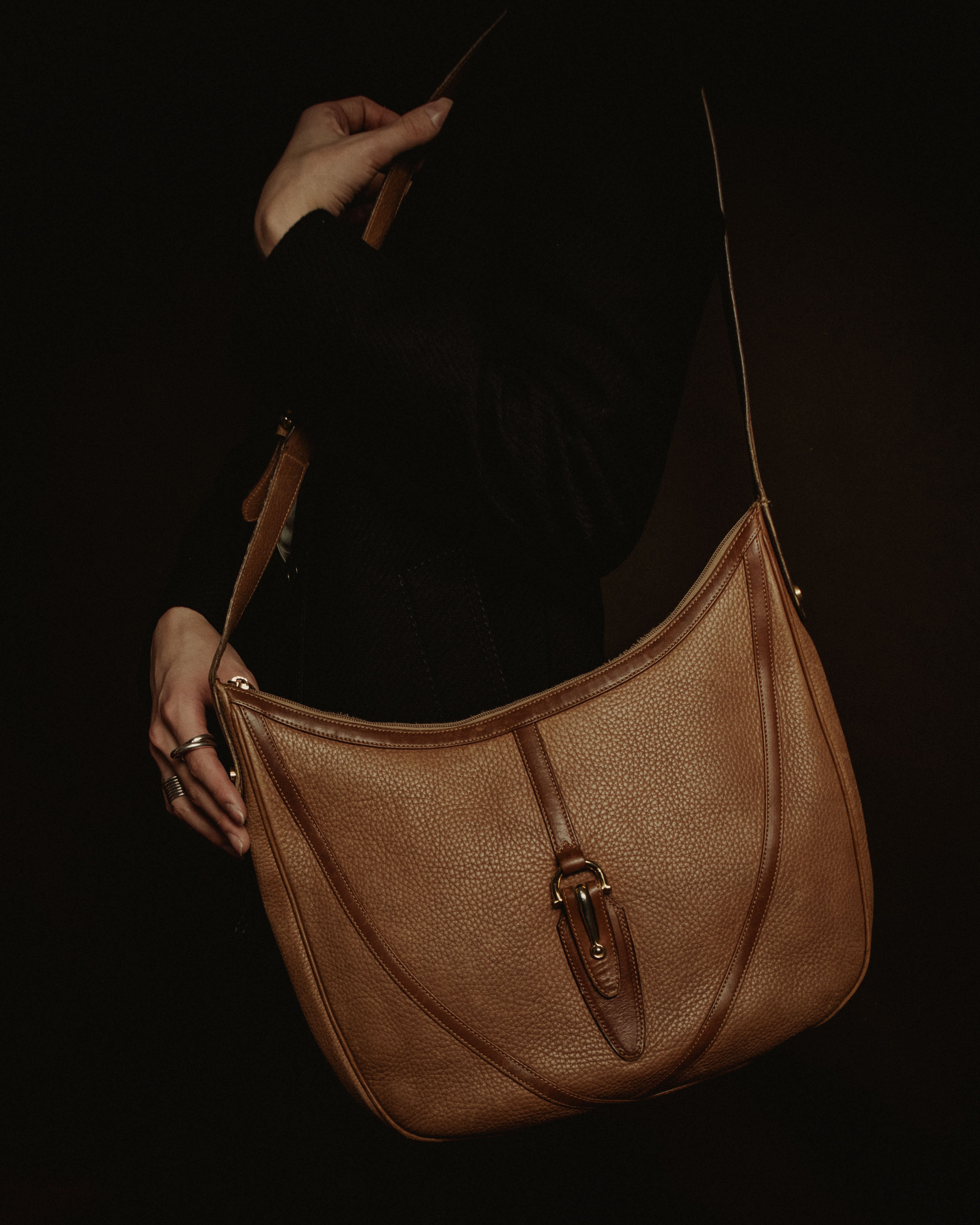 –SPECIAL– "GUCCI" 70’s pigskin horsebit piston hobo bag