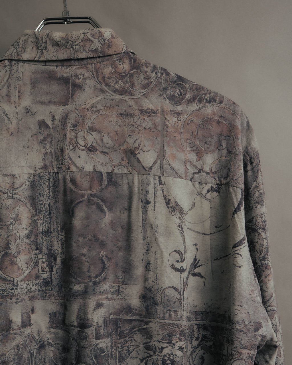 "Christian Dior" 80's-90's Draped rayon patterned shirt