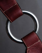 "SEQUOIA" Bordeaux color suede one-handle bag