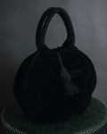 "LOEWE" Late 80s-Early 90s velvet knot tassel handbag