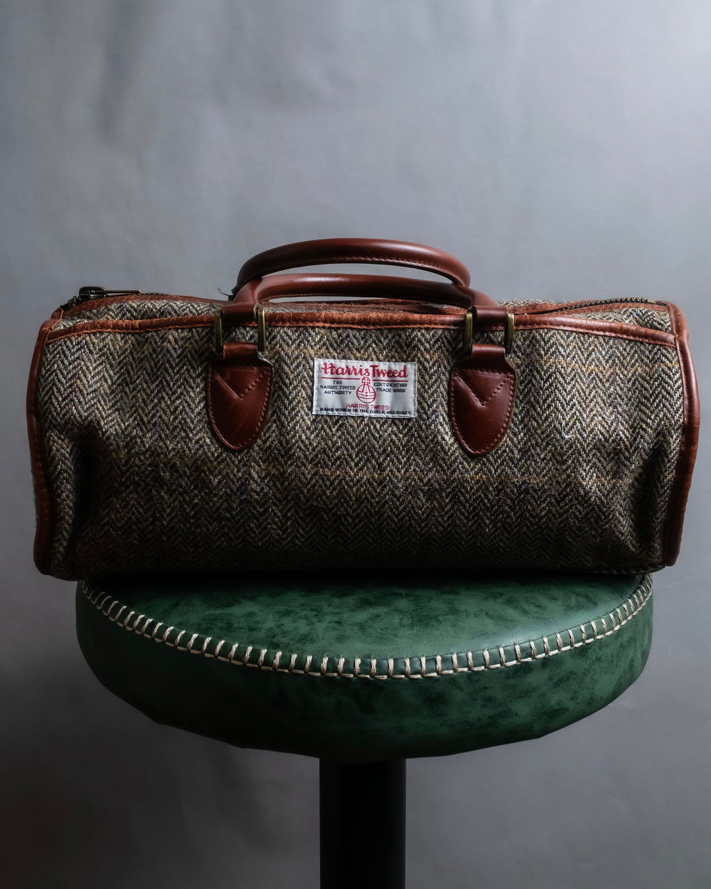 "Harris Tweed" Herringbone wave boston bag