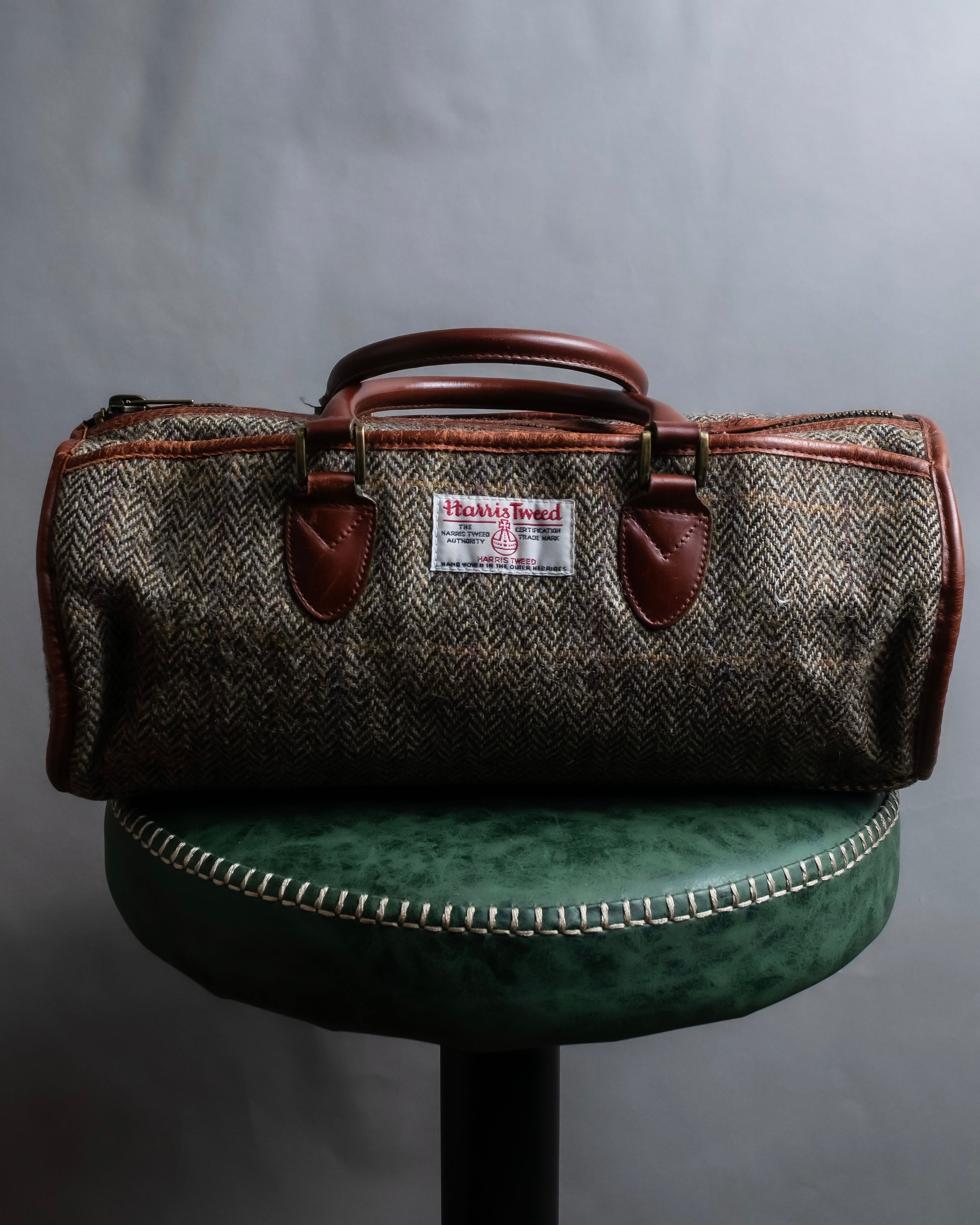 "Harris Tweed" Herringbone wave boston bag