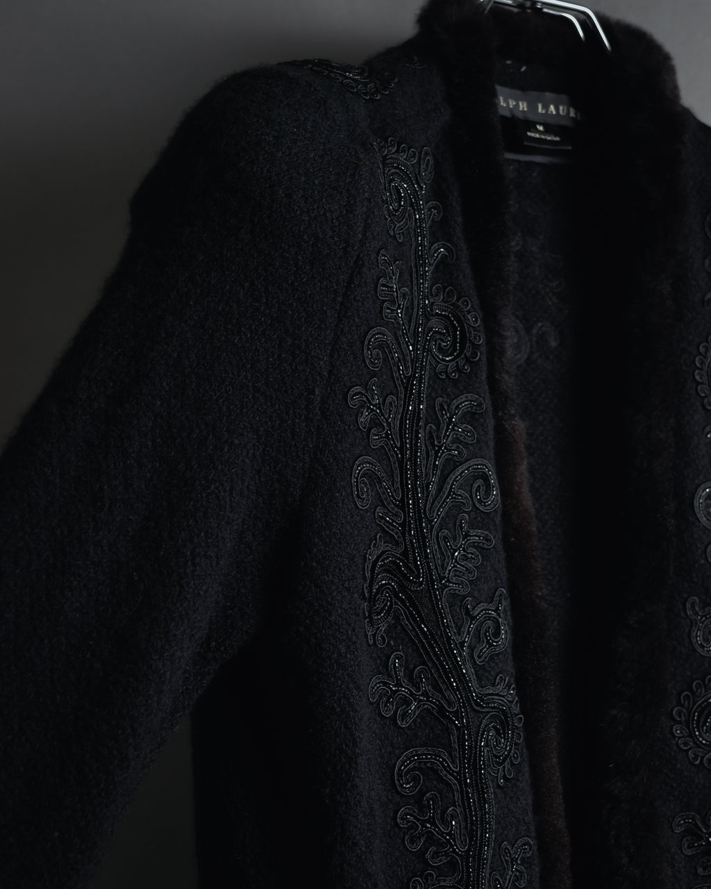 Chaqueta de piel con bordado de cuentas de los años 00 de Ralph Lauren