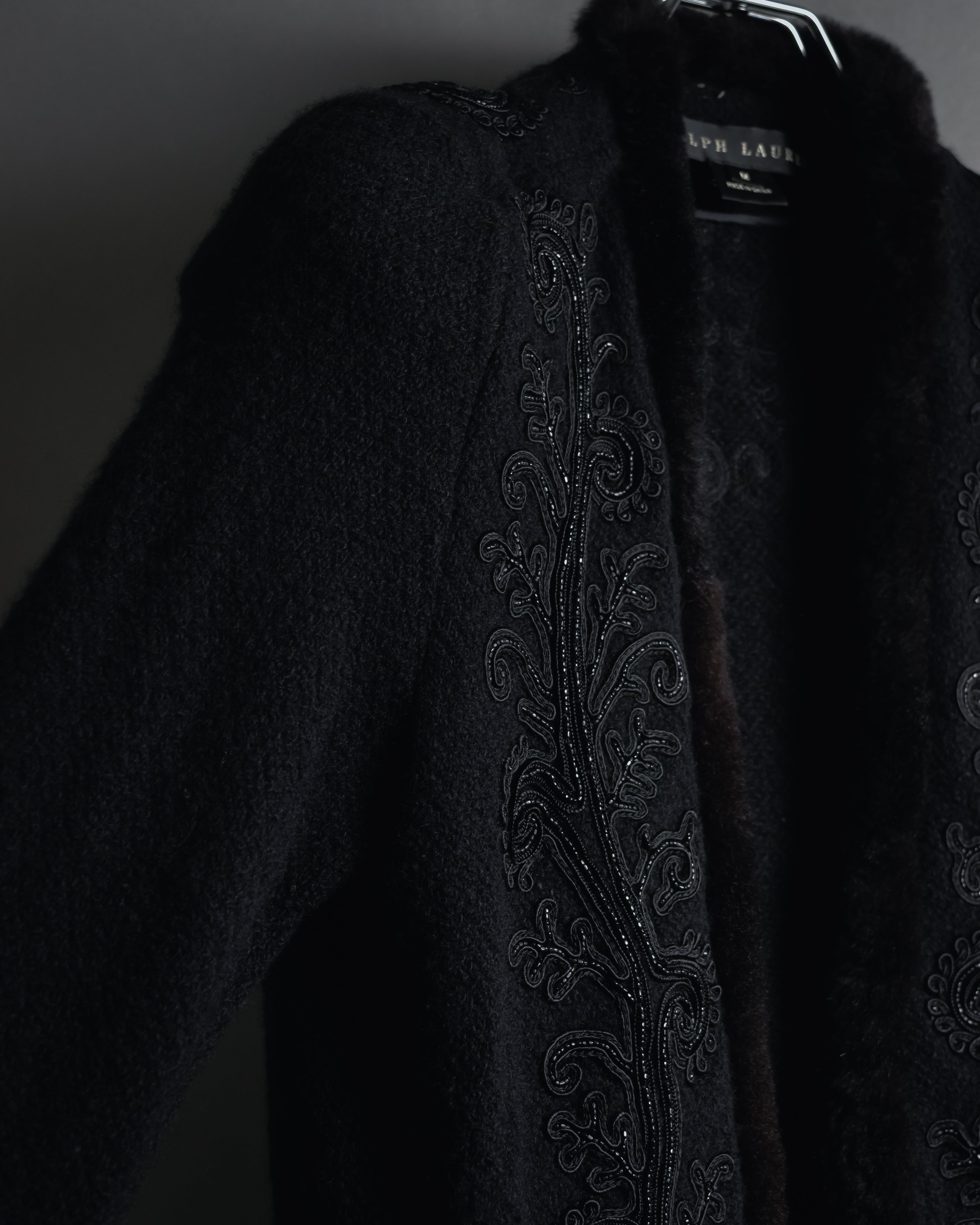 Chaqueta de piel con bordado de cuentas de los años 00 de Ralph Lauren