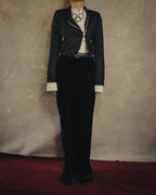 -SPECIAL- “ANN DEMEULEMEESTER” Pre-2012 asymmetric cropped satin biker jacket