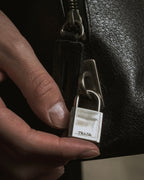 Bolso de médico de cuero Vitello daino de Prada de los años 90-00