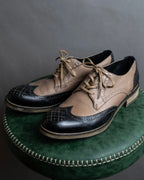 "KATHARINE HAMNETT" Wingtip design bicolor leather shoes