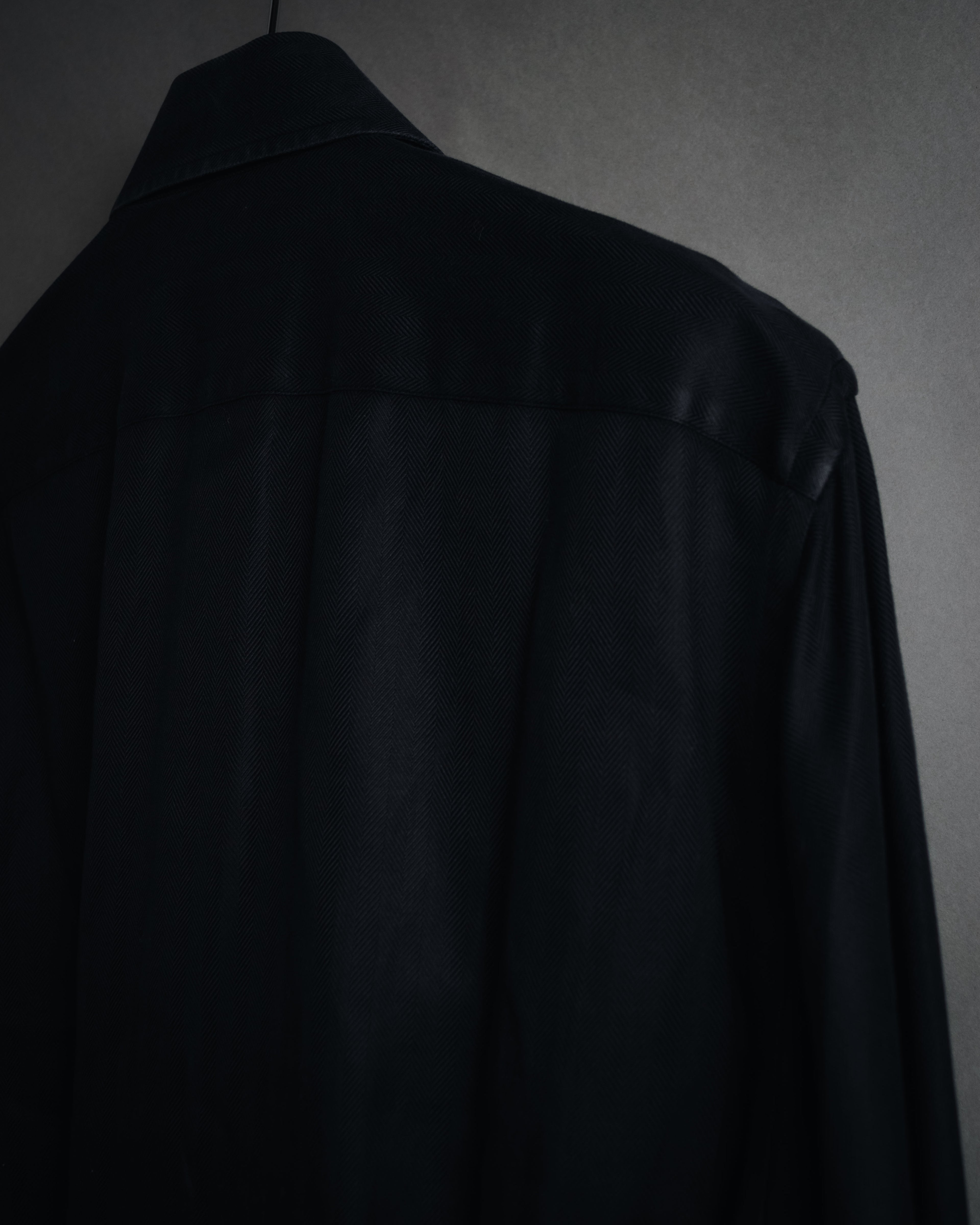 "GUCCI" 2008-2010 Herringbone wide collar dress shirt