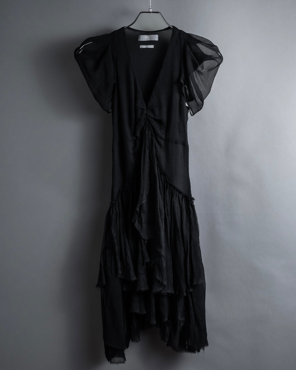"MCQ Alexander McQueen" 06-10's Puffed sleeve gathered georgette long dress