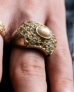 “Dior” Star-shaped pearl gold ring