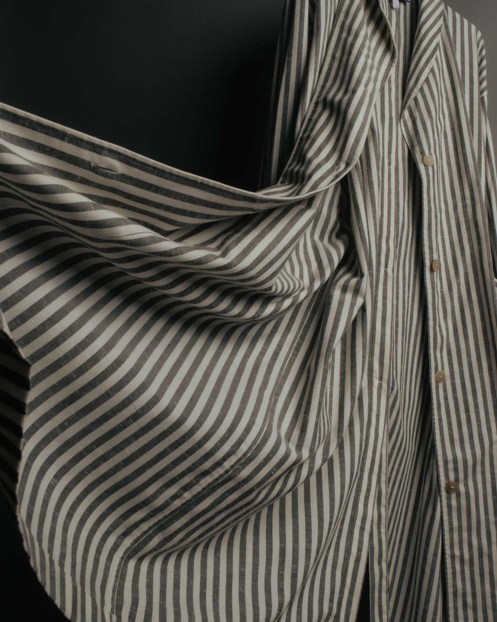 -SPECIAL- “LOEWE” 2010’s striped ribbon sleeve long gown coat