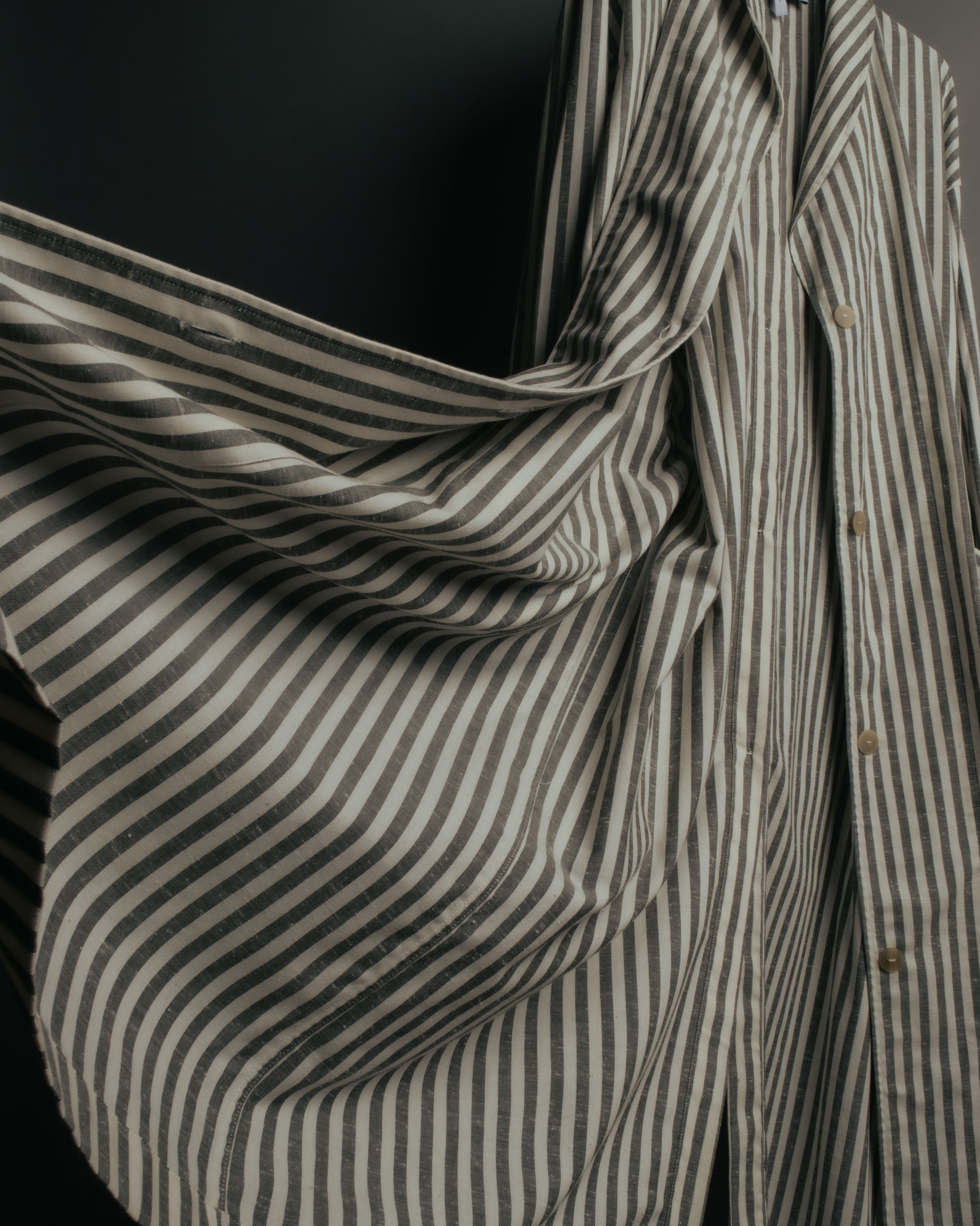 -SPECIAL- “LOEWE” 2010’s striped ribbon sleeve long gown coat