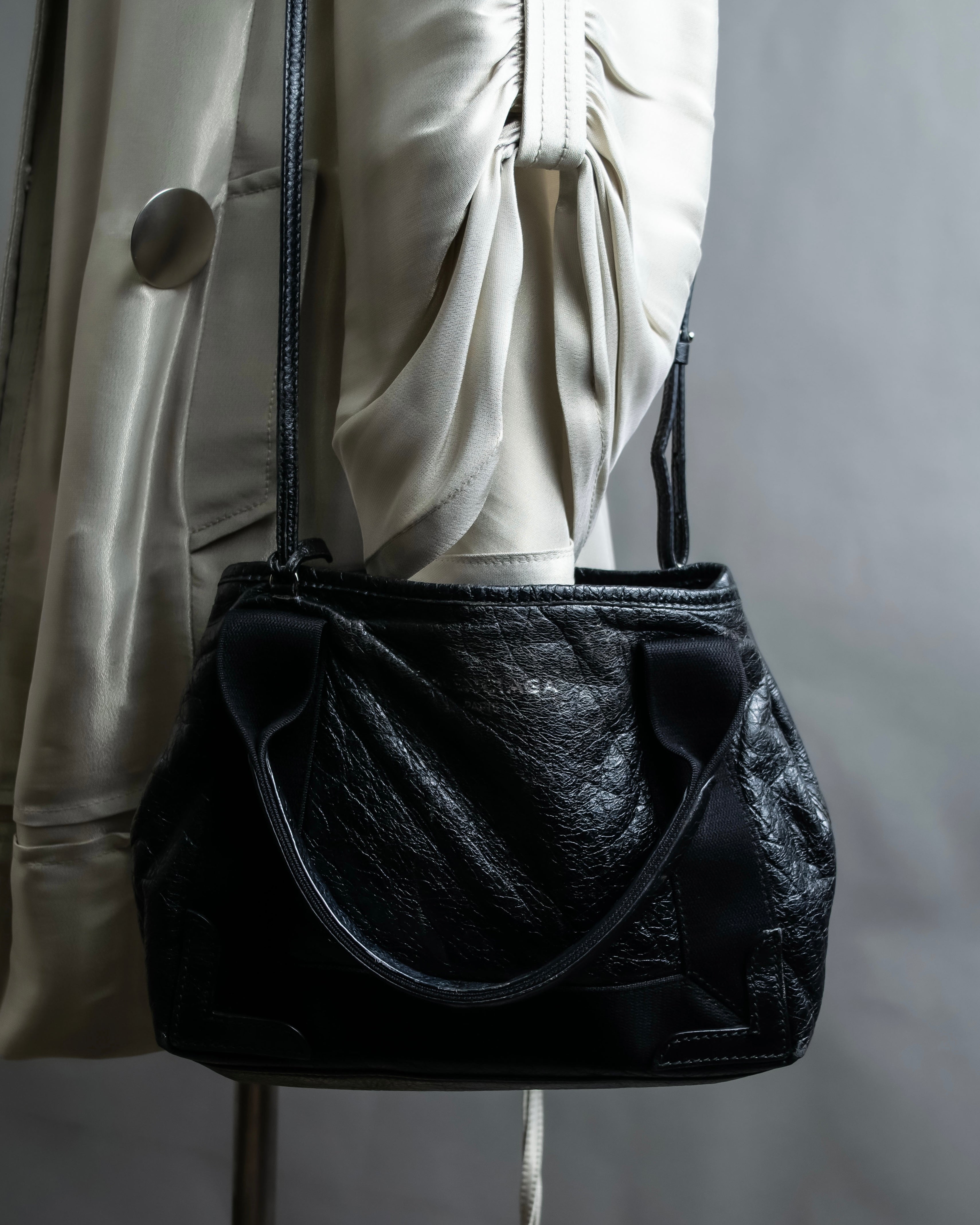 “Balenciaga”  navy cavas xs hand bag