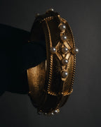 索尼娅·里基尔 80年代末至90年代初哑光金镀仿珍珠伊特鲁里安复兴风格手镯