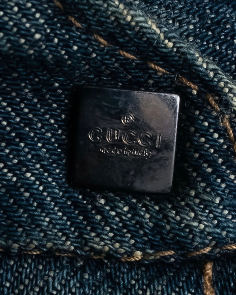 "GUCCI" Vintage faded shaped denim jacket