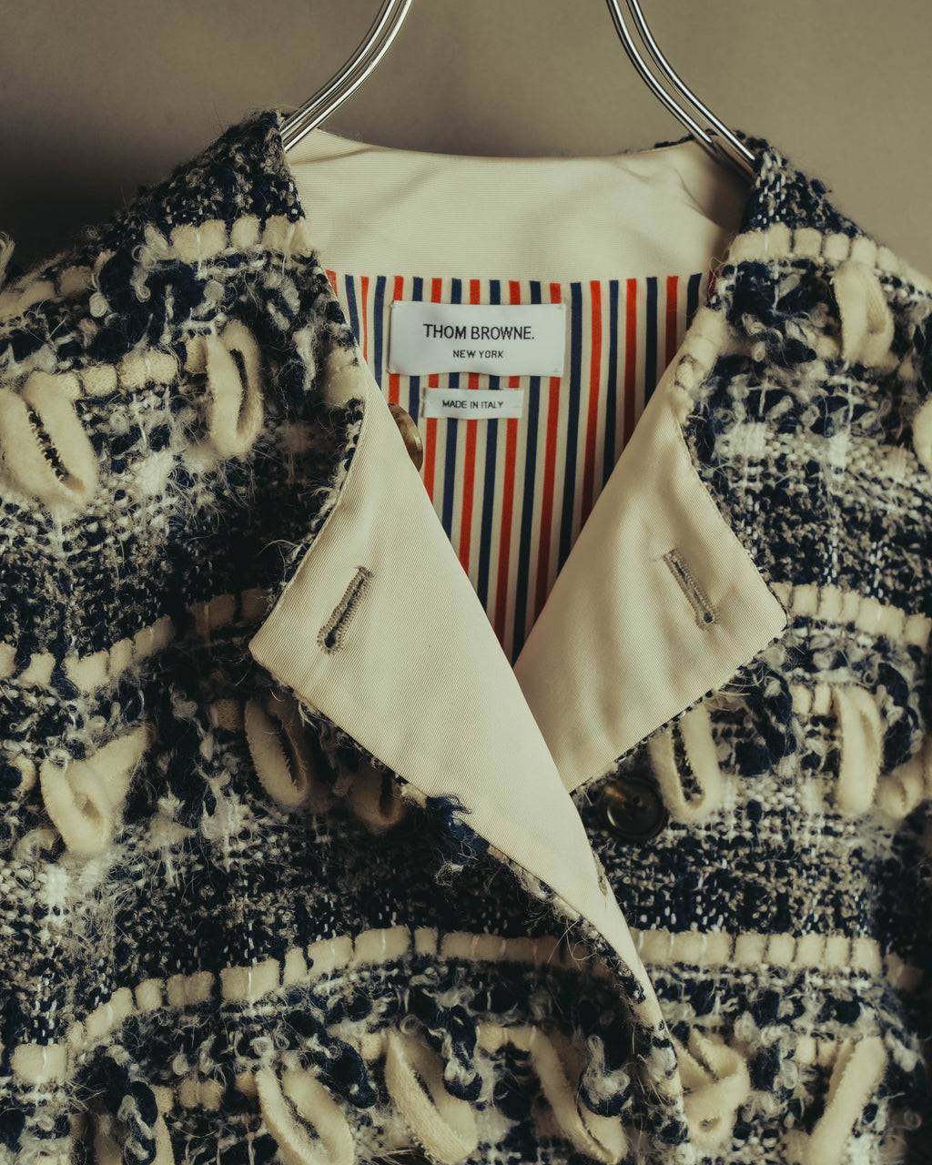 "THOM BROWNE" 2010's-20's Textured double breasted boucle coat