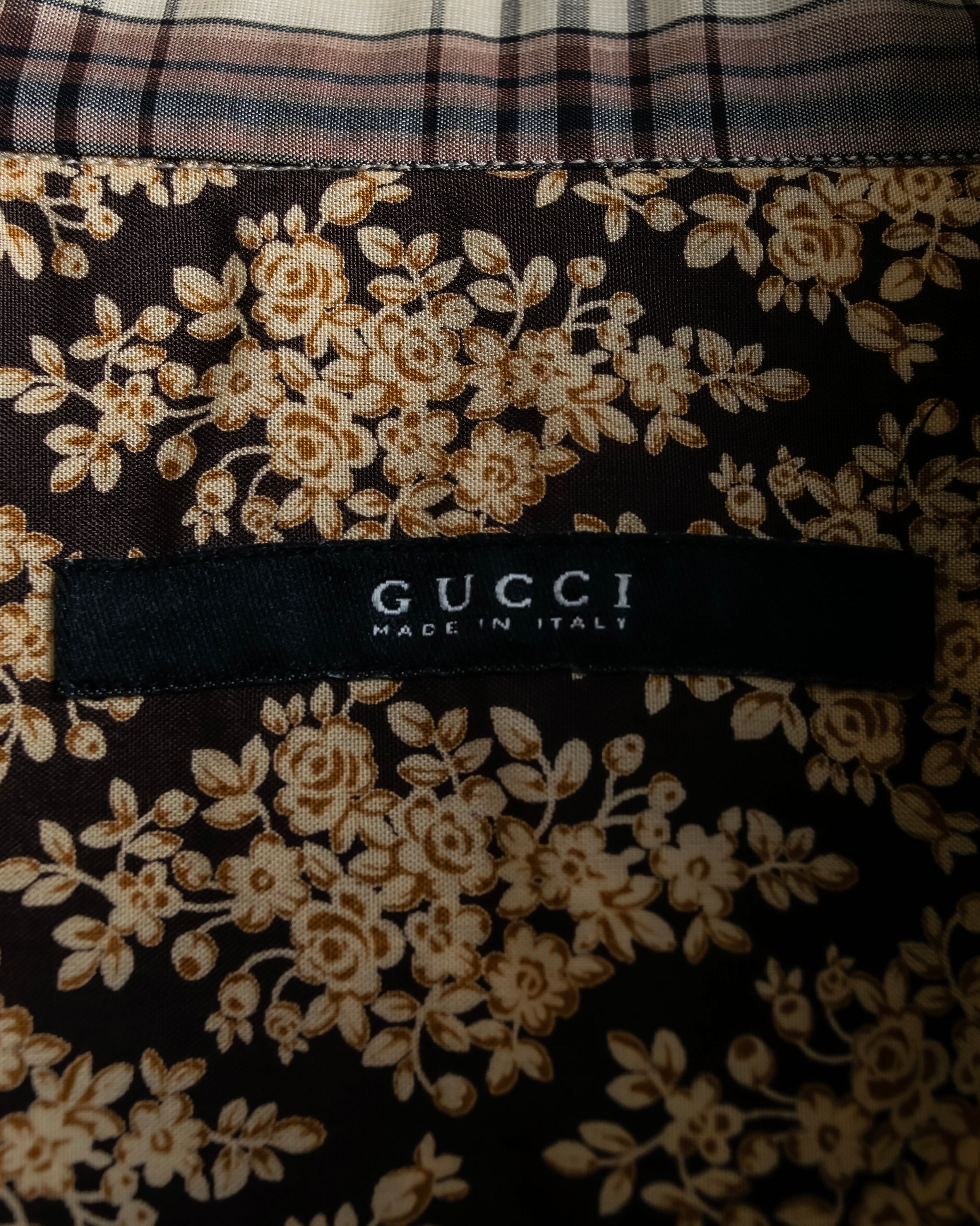 "GUCCI" Floral and checkered western shirt