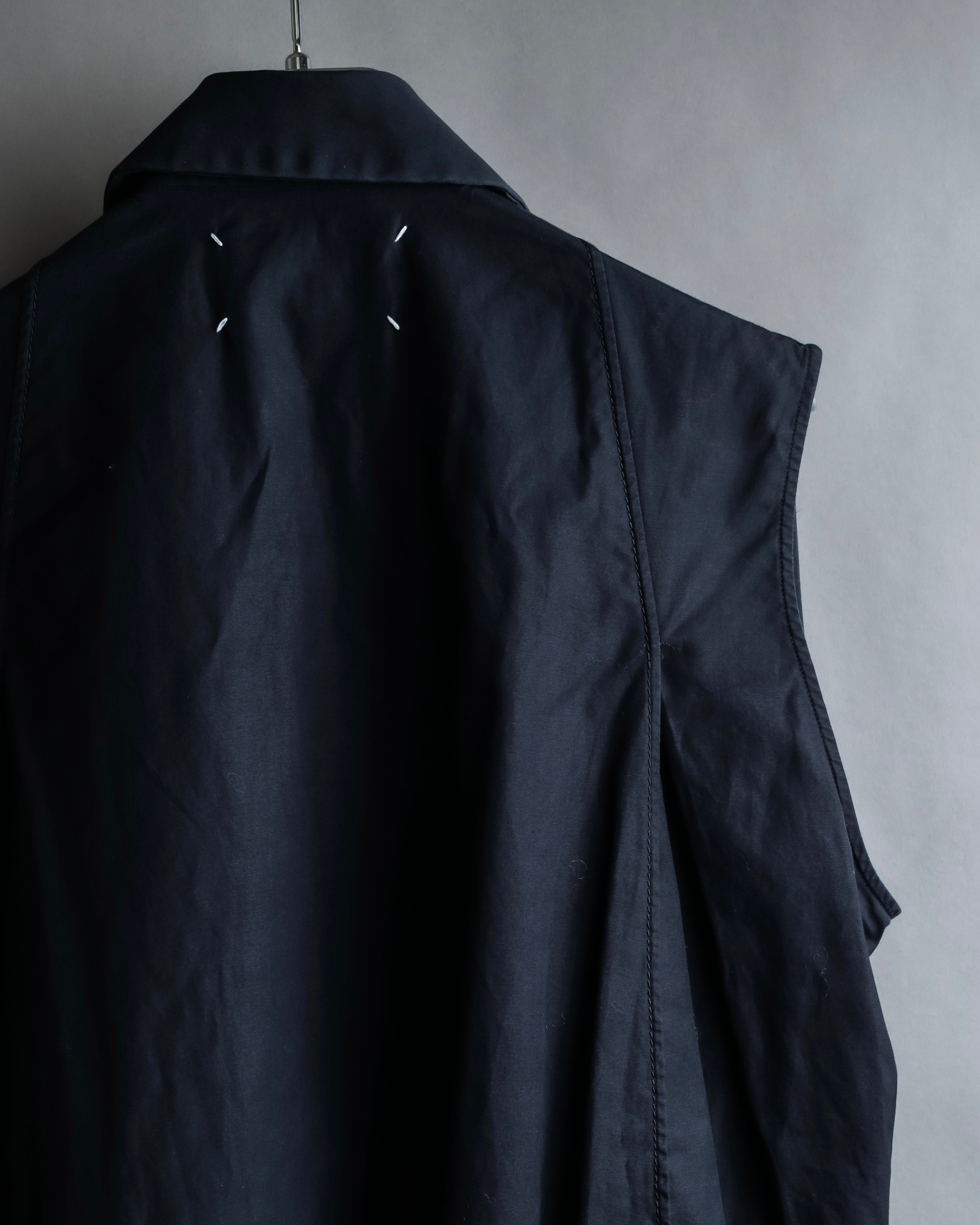 "MAISON MARGIELA" 13SS Panel design sleeveless black shirt