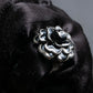 "2003's CHANEL" Camellia motif coco mark engraved ring