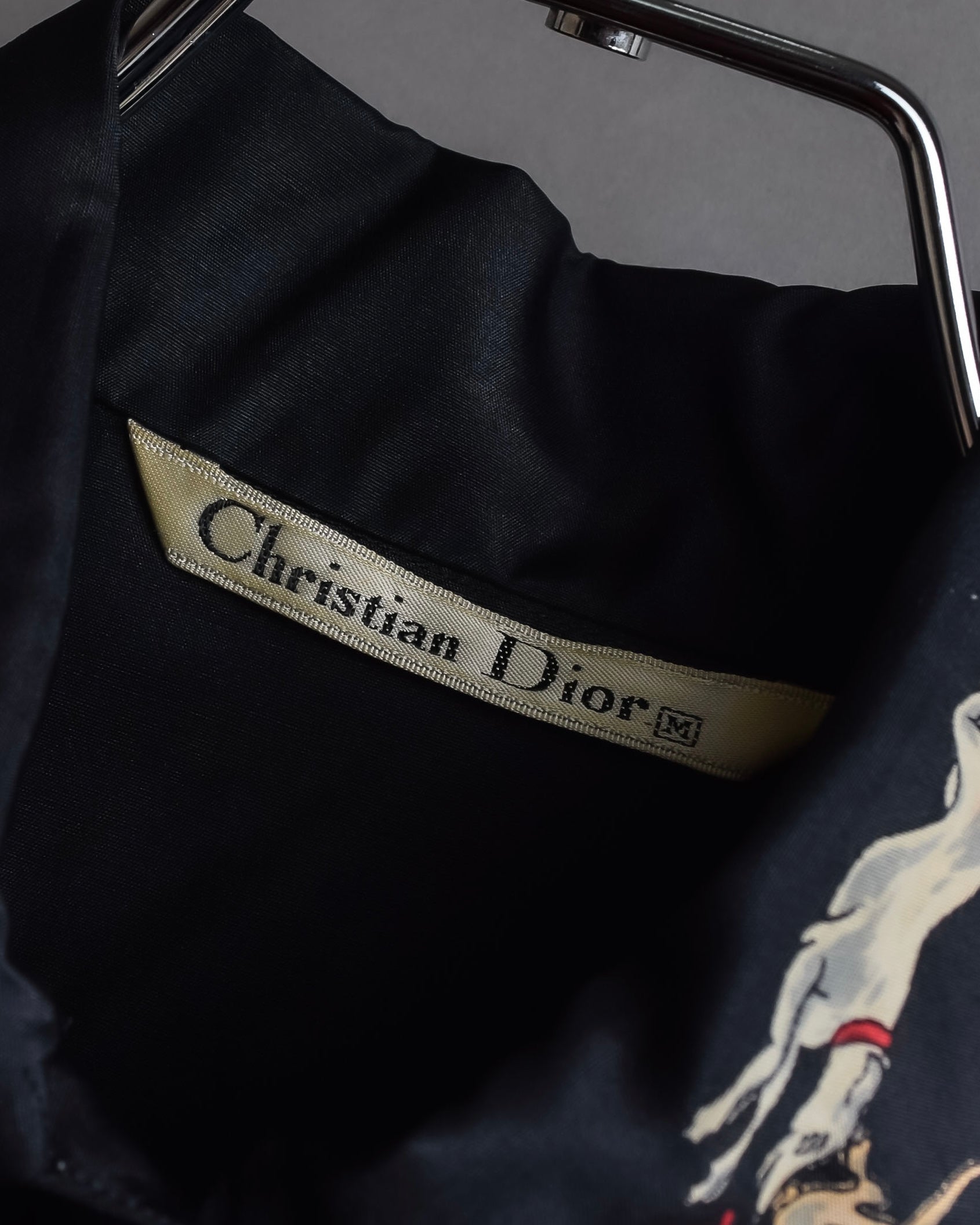 "Christian Dior" Hand painted greyhound motif silk blouse