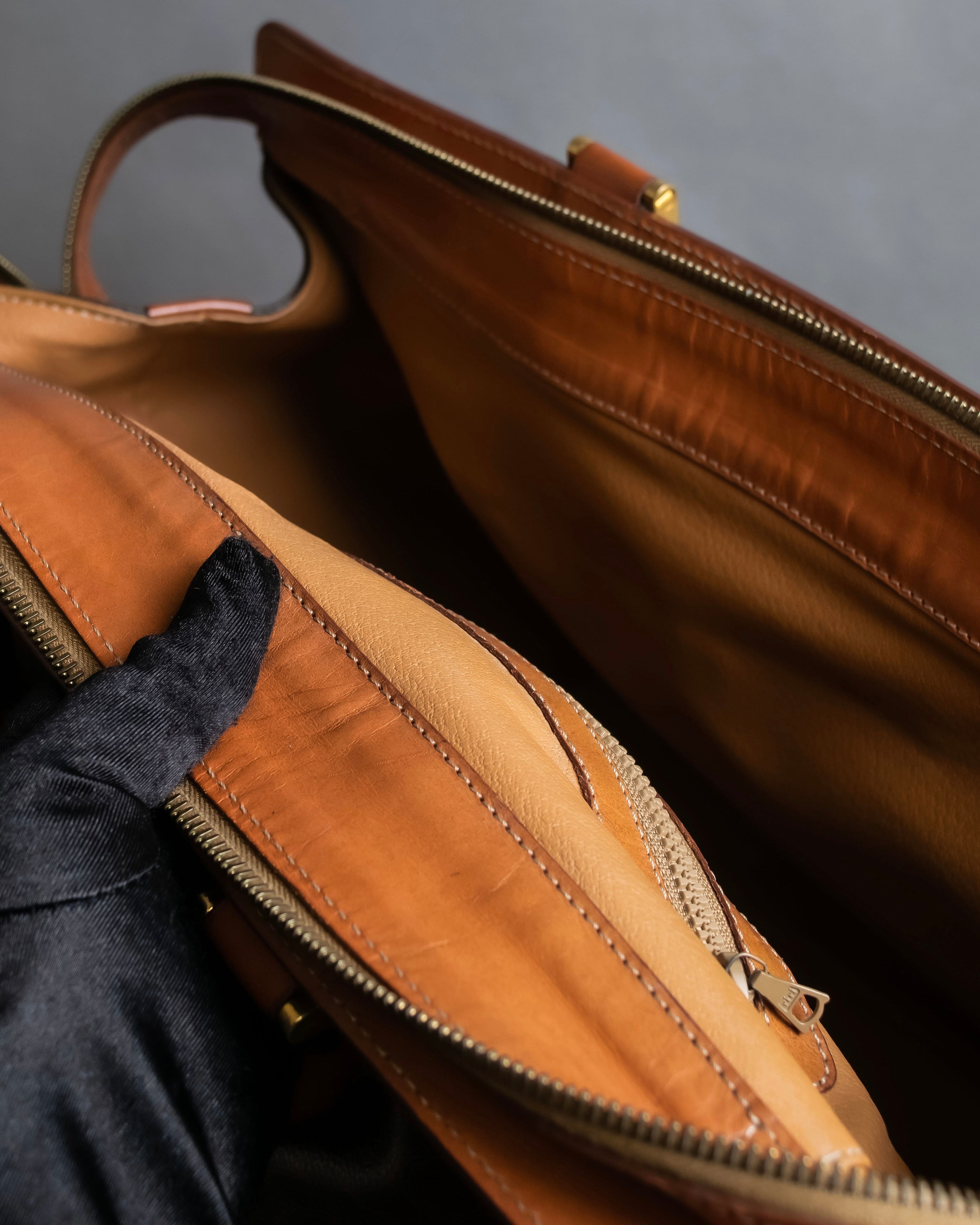 "CELINE" Macadam pattern leather combination boston bag