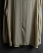 "GIORGIO ARMANI" Ivory color no collar silk shirt