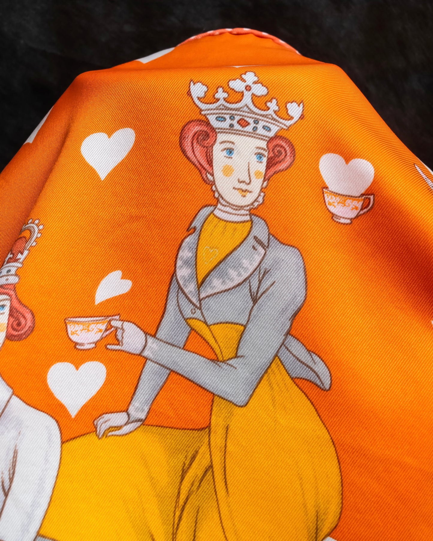 "HERMES" Romantic pattern tea time carre 65 scarf