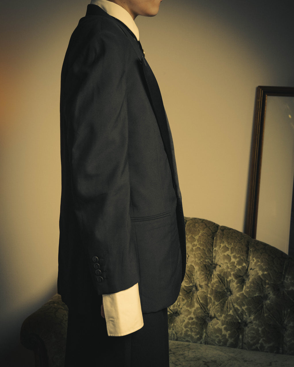-SPECIAL- “Christian Dior MONSIEUR” 80’s-90’s satin peak-lapel tuxedo jacket