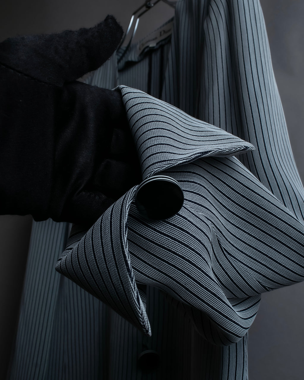 "Christian Dior" Pinstripe collarless jacket