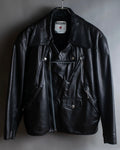 "MOSCHINO" Box silhouette leather double rider jacket