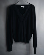 "Chloe" 2020 Lace-trimmed v-neck knit top