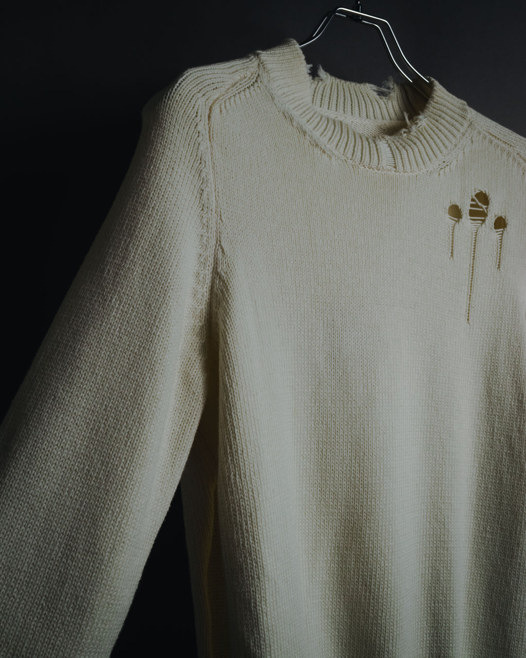 "Maison Margiela" 2022SS Destroyed rib-knit sweater