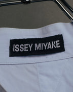 “ISSEY MIYAKE” 90’s-00’s Asymmetric stand collar cotton shirt