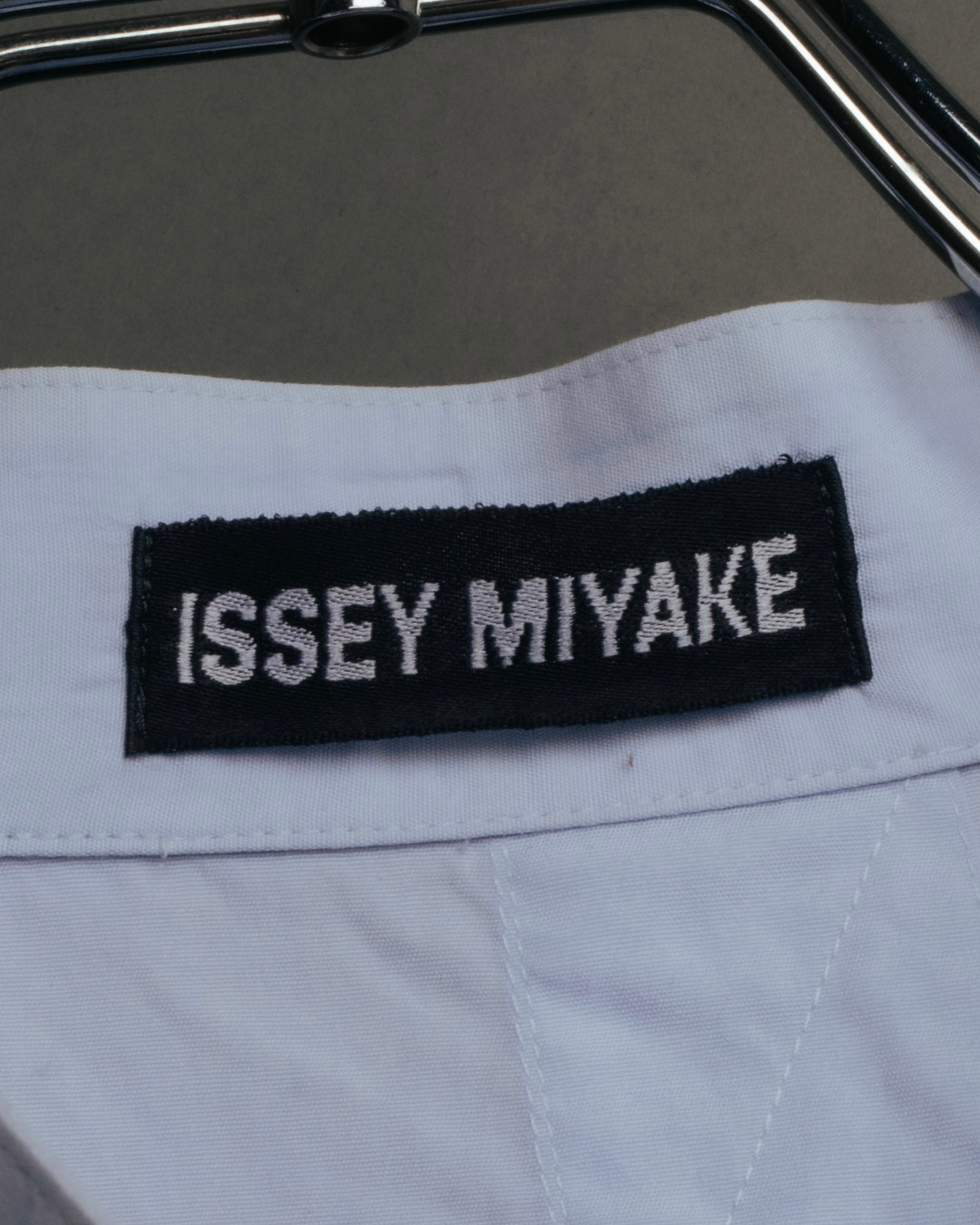 “ISSEY MIYAKE” 90’s-00’s Asymmetric stand collar cotton shirt