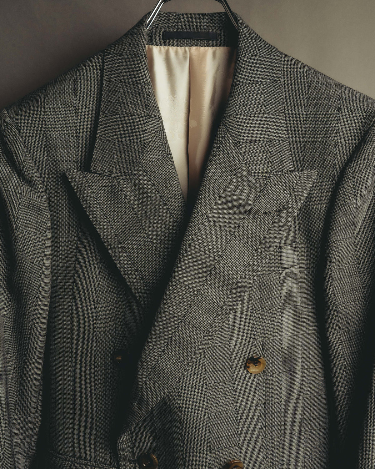 -SPECIAL- “GUCCI” 2019-2021 Glen check double-breasted wool suit