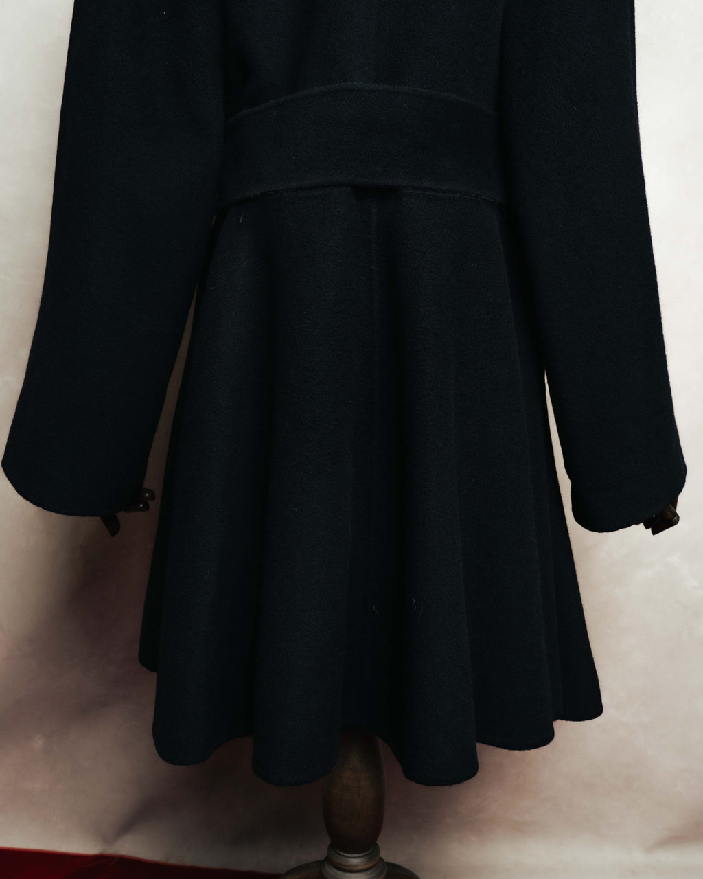 "Christian Dior" 80's-90's Elegant cashmere-collar belted wrap coat