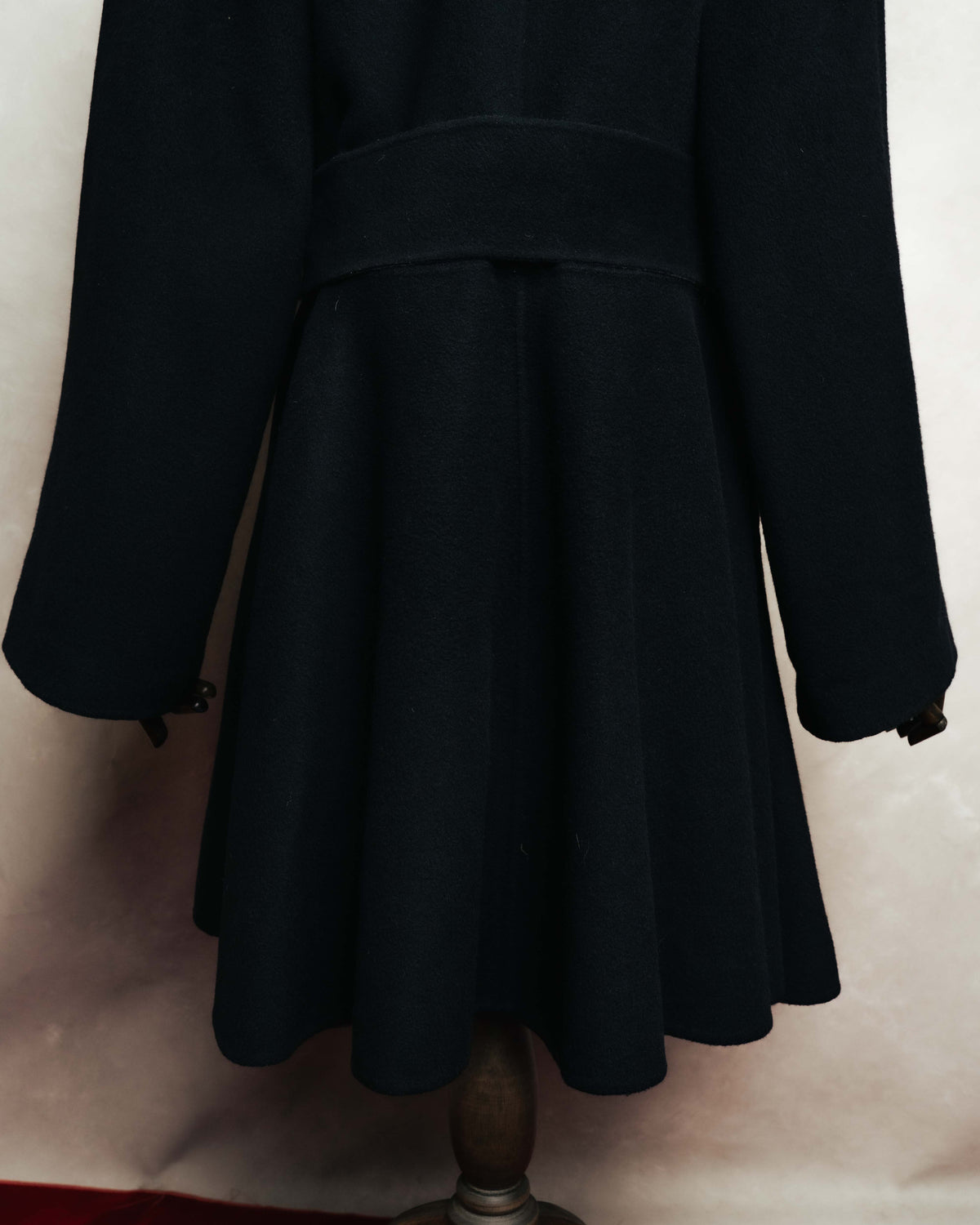 "Christian Dior" 80's-90's Elegant cashmere-collar belted wrap coat