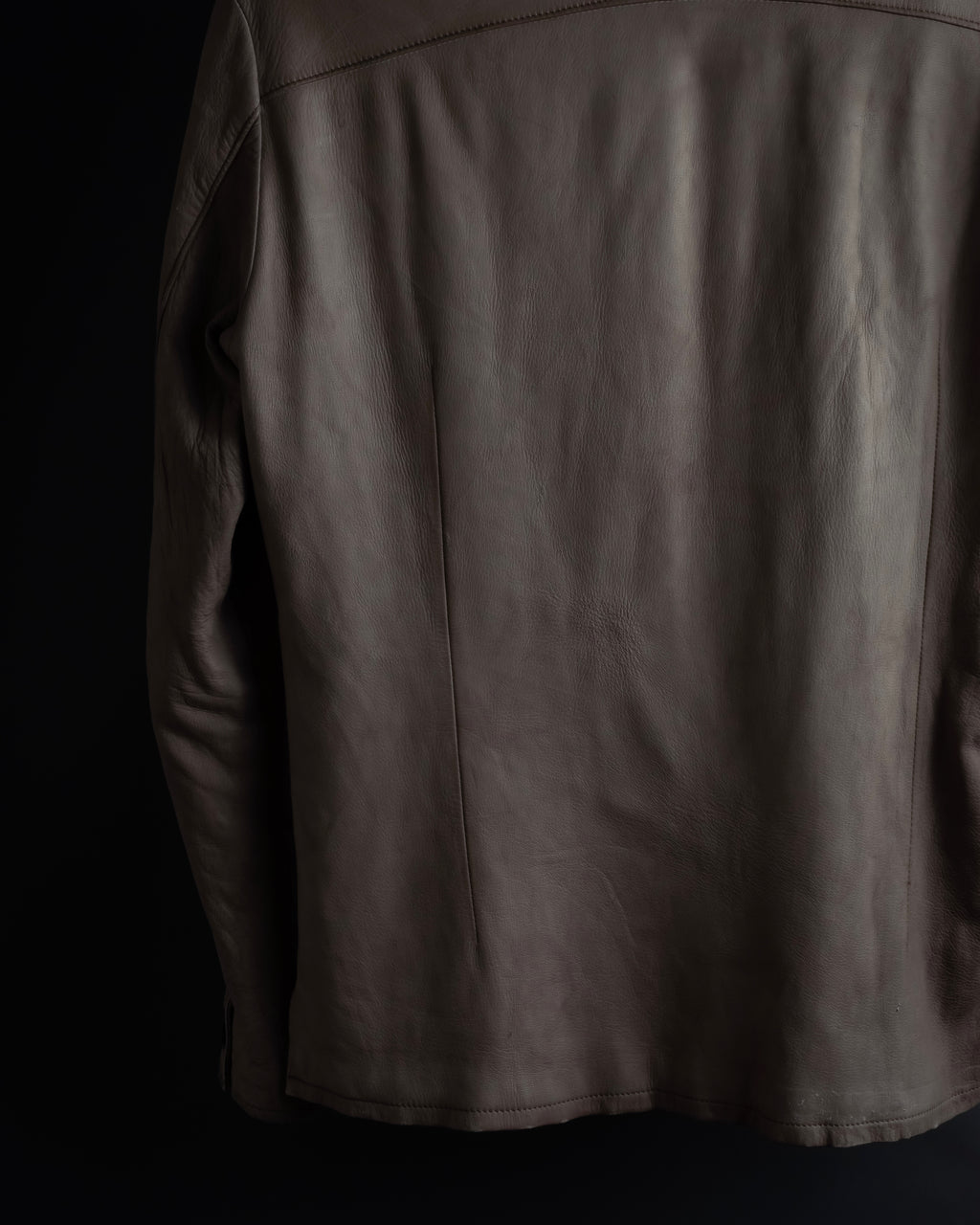 "ISAMU KATAYAMA" Dart-shaped deer leather shirt jacket