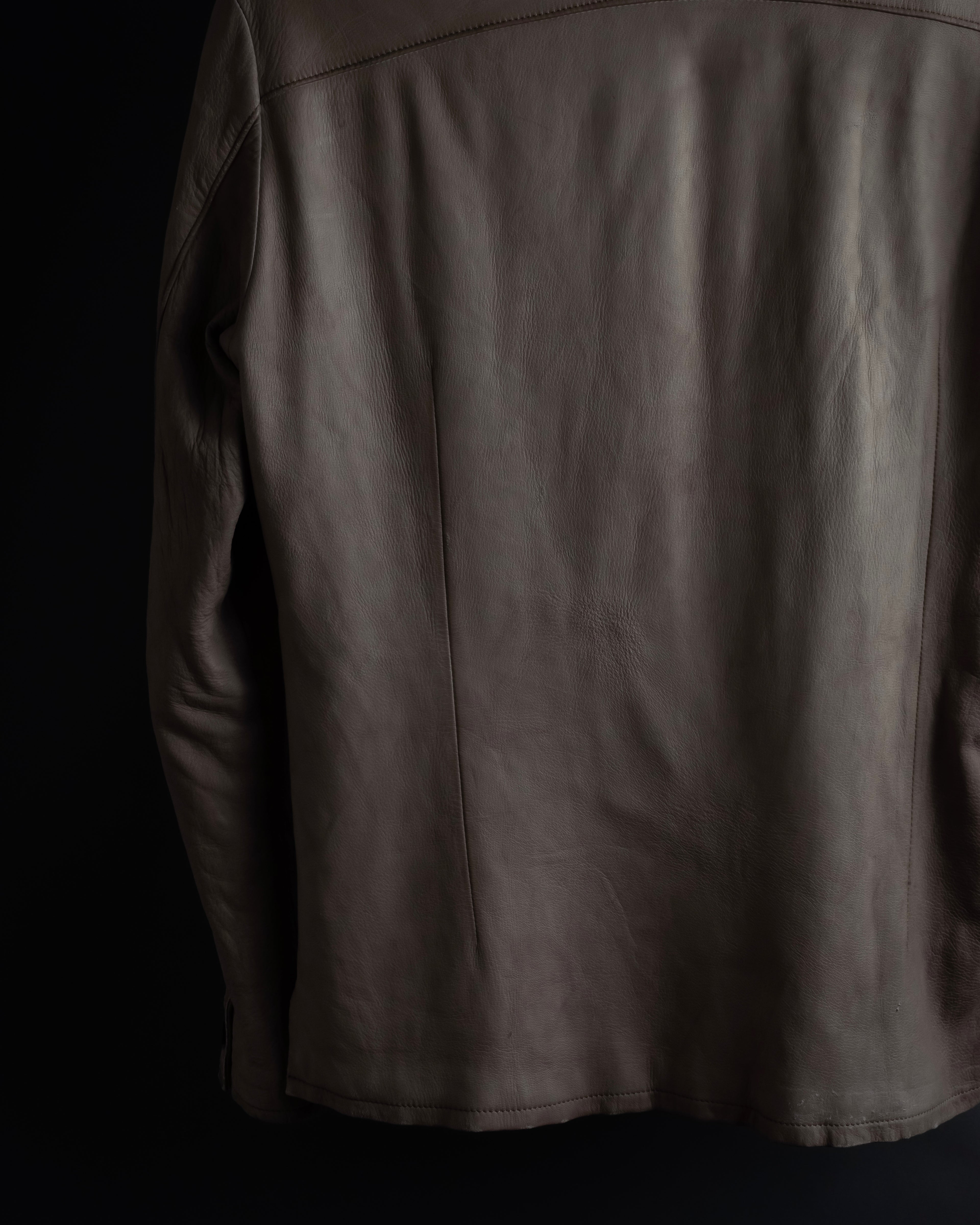 "ISAMU KATAYAMA" Dart-shaped deer leather shirt jacket