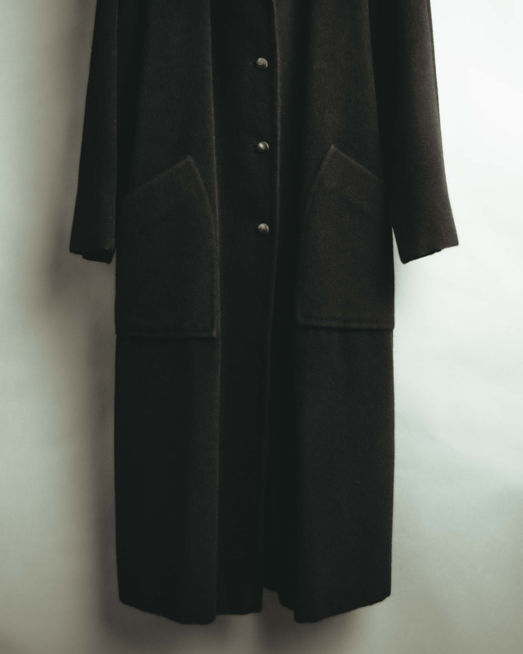 -SPECIAL- "Salvatore Ferragamo" 90's-00's Alpaca wool oversized shawl collar long coat