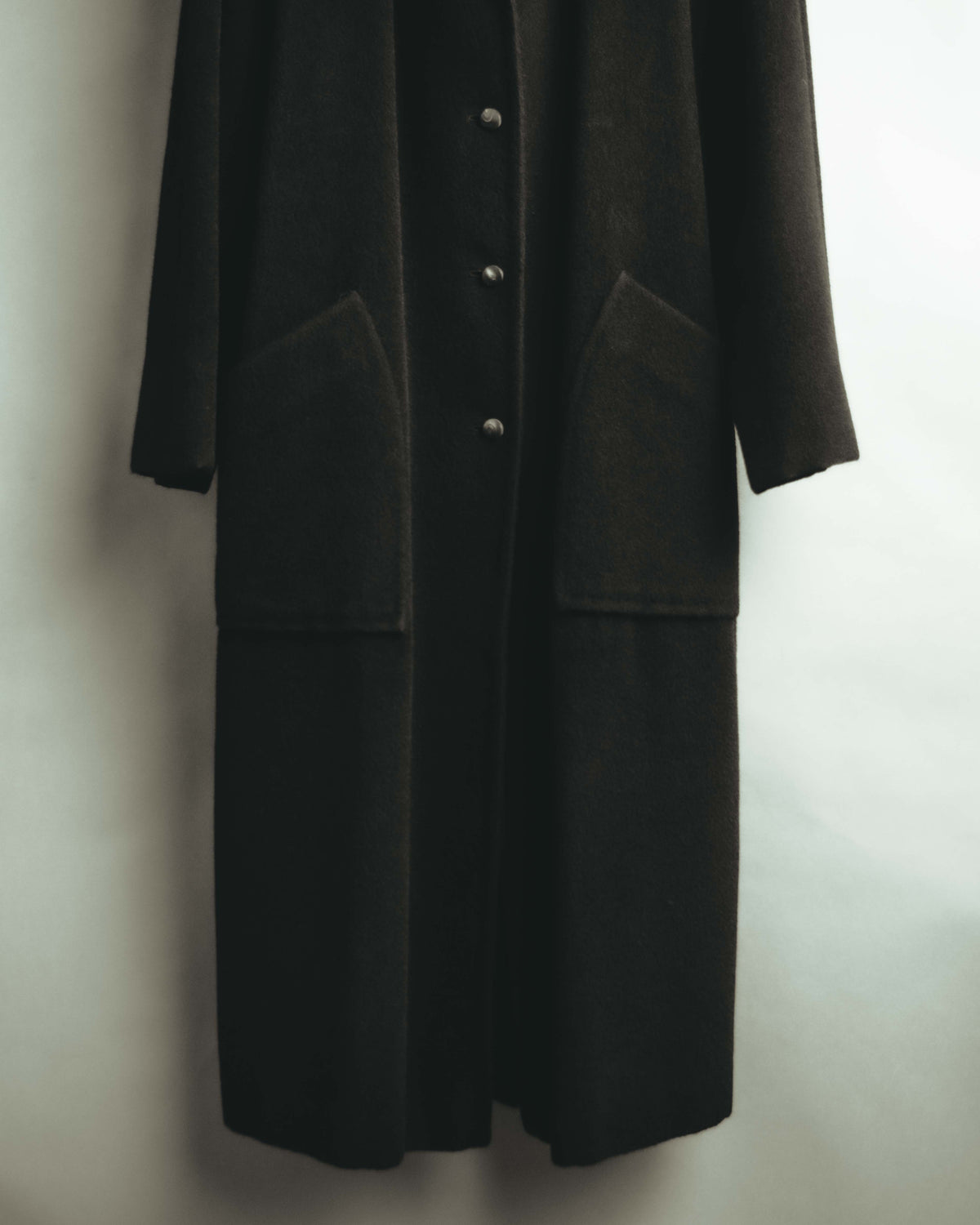 -SPECIAL- "Salvatore Ferragamo" 90's-00's Alpaca wool oversized shawl collar long coat