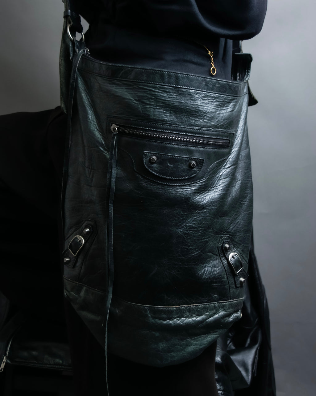 “BALENCIAGA” The Day leather shoulder bag