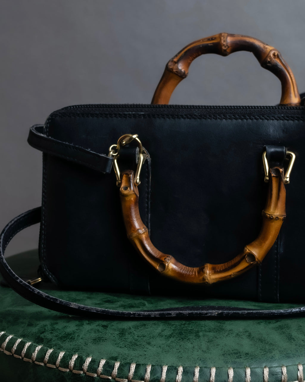 "GUCCI" Bamboo design horizontal shoulder bag