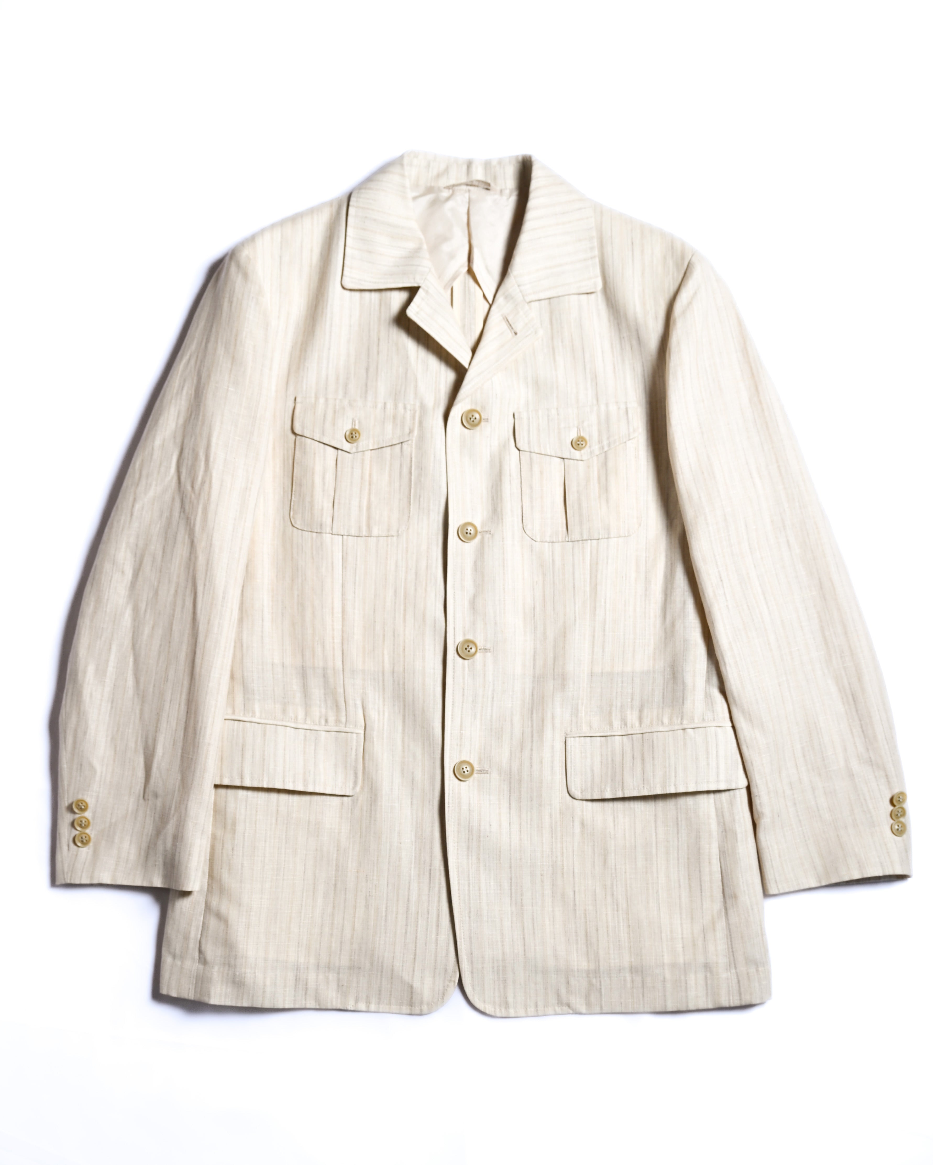Dolcis/ Linen Blended Oversized Safari Jacket White