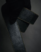 "DOLCE & GABBANA" 2003-08 Distressed croc-embossed hammered buckle belt